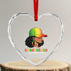 Afro African American Heart Crystal Glass Ornament Unbothered By Negative Souls Black Sassy Queen TS14 Transparent Glass 3'' Heart Print Your Wear