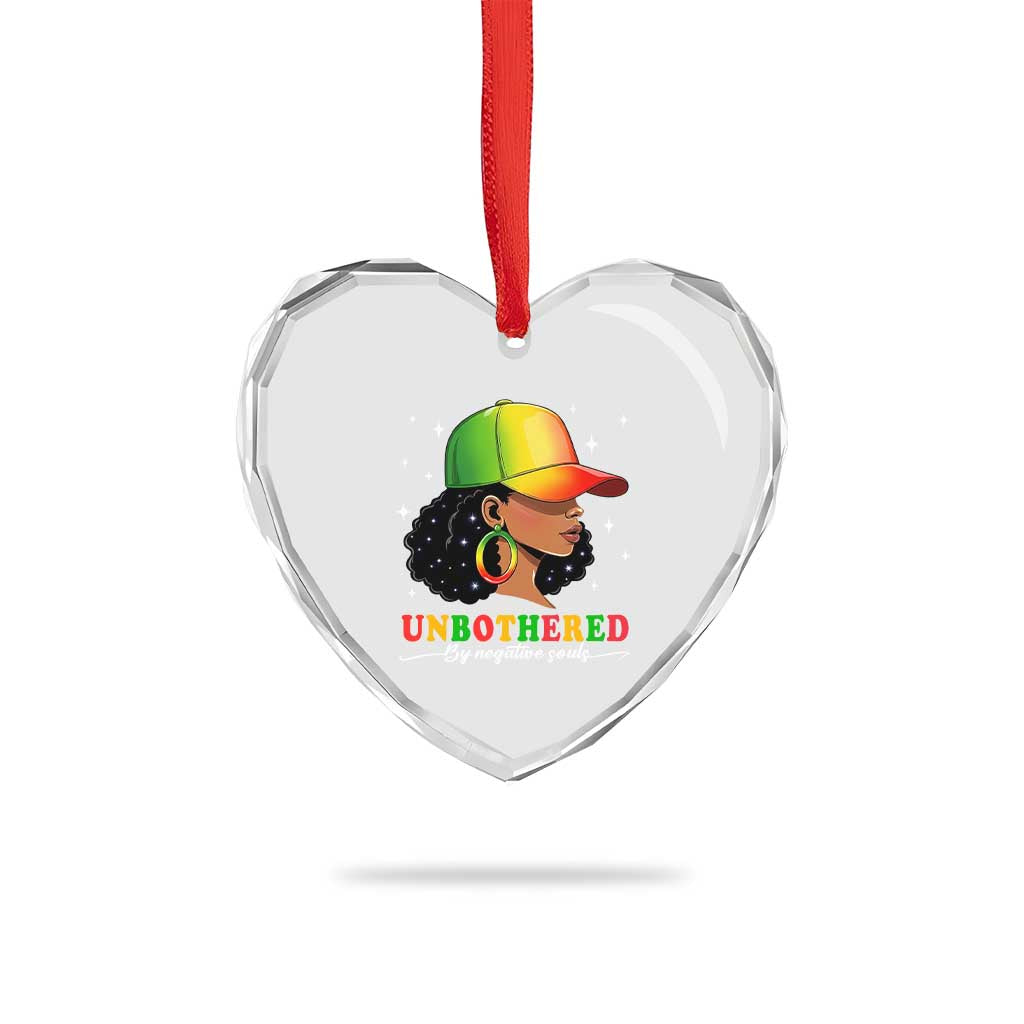 Afro African American Heart Crystal Glass Ornament Unbothered By Negative Souls Black Sassy Queen TS14 Print Your Wear