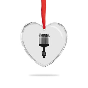 Afro Pick Comb Strong Black Power Fist Heart Crystal Glass Ornament TS11 Print Your Wear