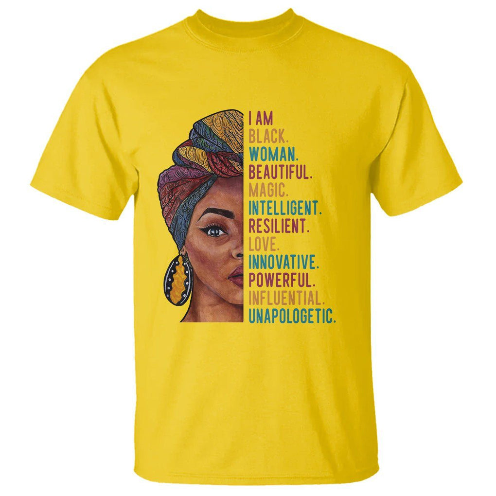 Afro Woman T Shirt Beautiful Magic TS01 Daisy Printyourwear