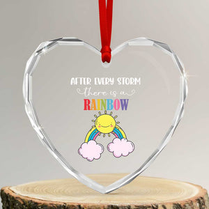 After Every Storm There Is A Rainbow Heart Crystal Glass Ornament Sentimental Pregnancy Announcement TS11 Transparent Glass 3'' Heart Print Your Wear