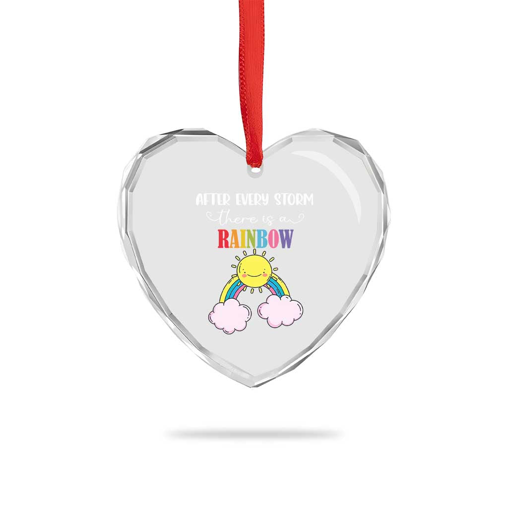 After Every Storm There Is A Rainbow Heart Crystal Glass Ornament Sentimental Pregnancy Announcement TS11 Print Your Wear