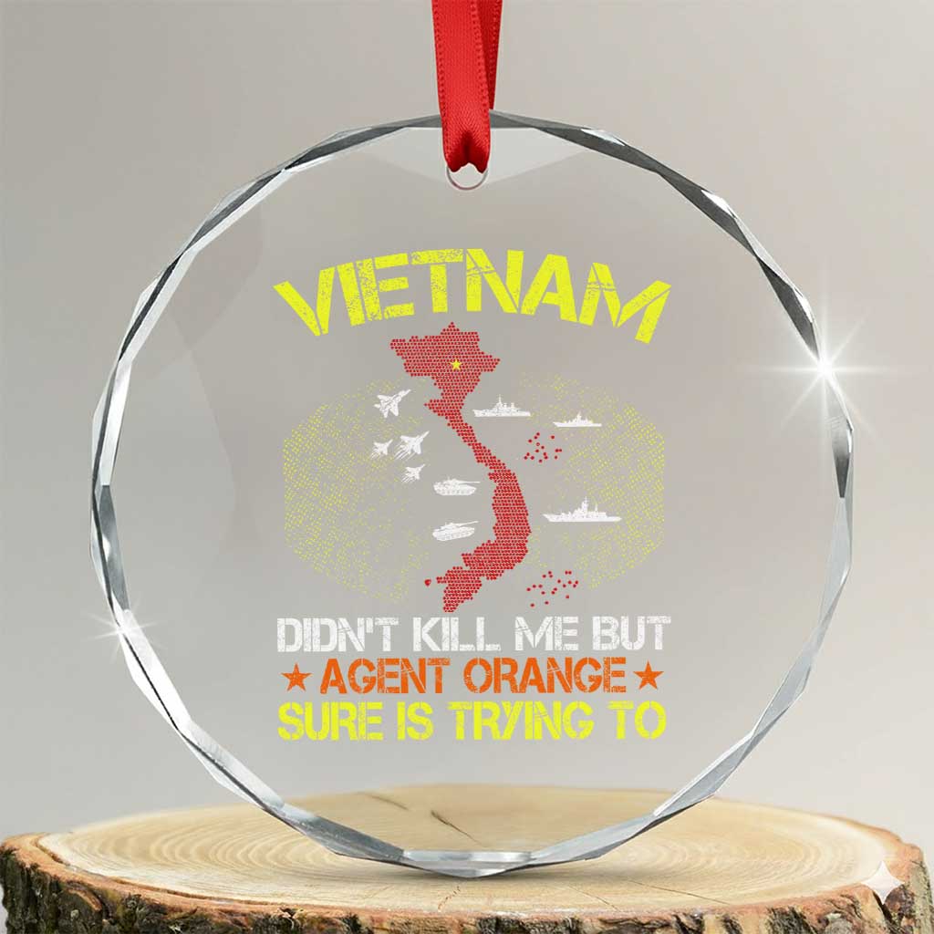 Agent Orange Dioxin Crystal Glass Ornament Vietnam Veteran Vet Gifts TS10 Transparent Glass 3'' Circle Print Your Wear