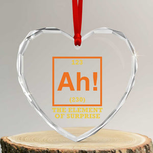 Ah The Element Of Surprise Heart Crystal Glass Ornament Chemistry Science Humor Retro Periodic Table TS11 Transparent Glass 3'' Heart Print Your Wear
