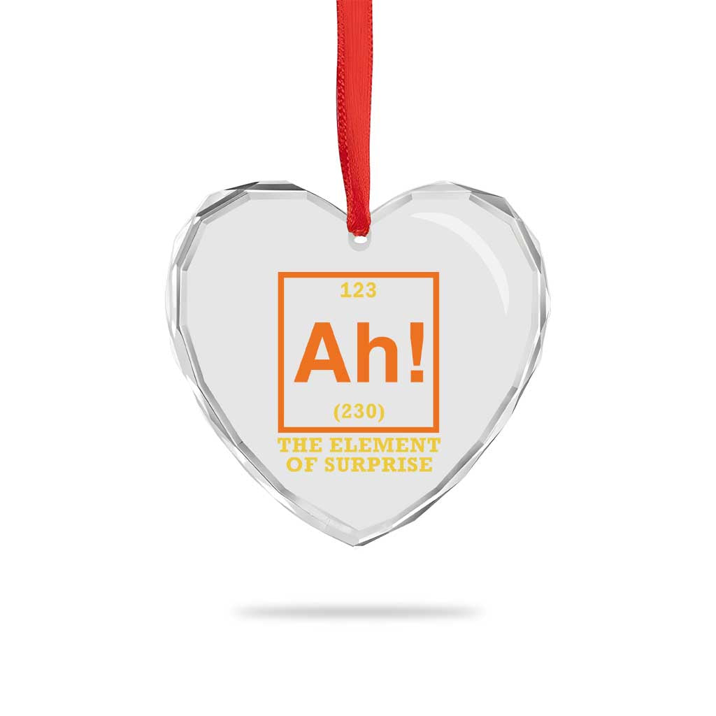 Ah The Element Of Surprise Heart Crystal Glass Ornament Chemistry Science Humor Retro Periodic Table TS11 Print Your Wear