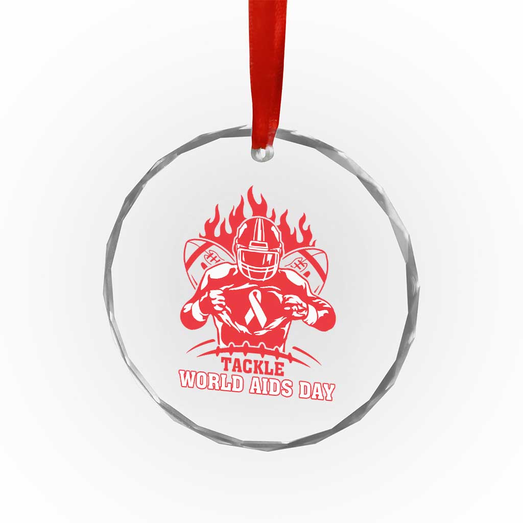 AIDS Awareness Crystal Glass Ornament Ribbon HIV Tackle Football Gift TS12 Print Your Wear