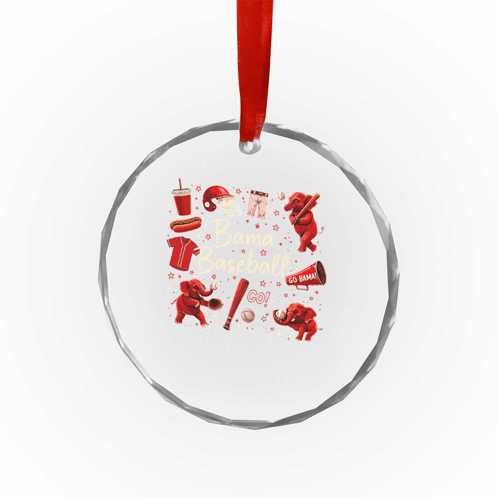 Alabama Baseball Crystal Glass Ornament Cute Trendy Bama Fan Game Day Doodle TS10 Print Your Wear