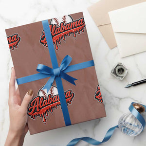 Alabama Baseball Wrapping Paper Roll Bama Sports Team Game Day TS10 Mocha Print Your Wear