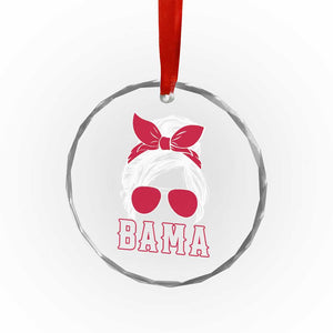 Alabama Fan Crystal Glass Ornament Bama Football Lover Game Day Messy Bun TS10 Print Your Wear