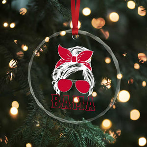 Alabama Fan Crystal Glass Ornament Bama Football Lover Game Day Messy Bun TS10 Print Your Wear
