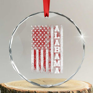 Alabama Fan Crystal Glass Ornament Classic Retro City USA Flag Patriotic American TS10 Transparent Glass 3'' Circle Print Your Wear