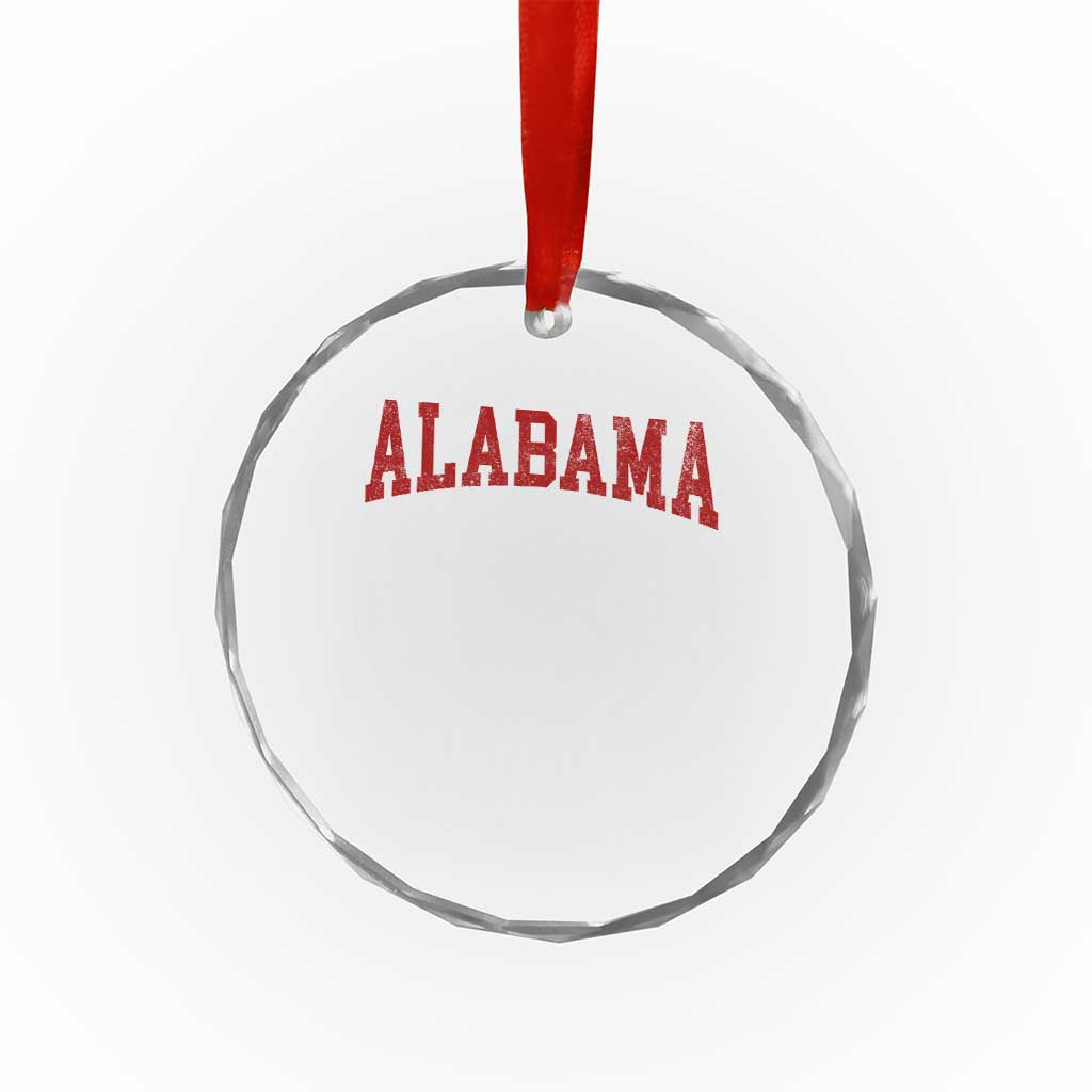 Alabama Fan Crystal Glass Ornament Red Bold Sport State Letters Game Day TS11 Print Your Wear