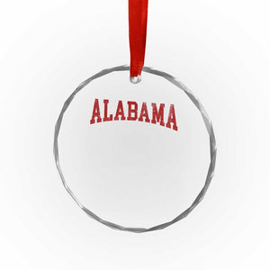 Alabama Fan Crystal Glass Ornament Red Bold Sport State Letters Game Day TS11 Print Your Wear