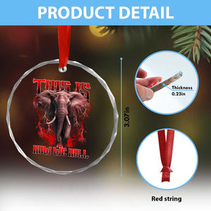 Alabama Fan Crystal Glass Ornament This Is How We Roll Bama Mascot Game Day TS10 Print Your Wear