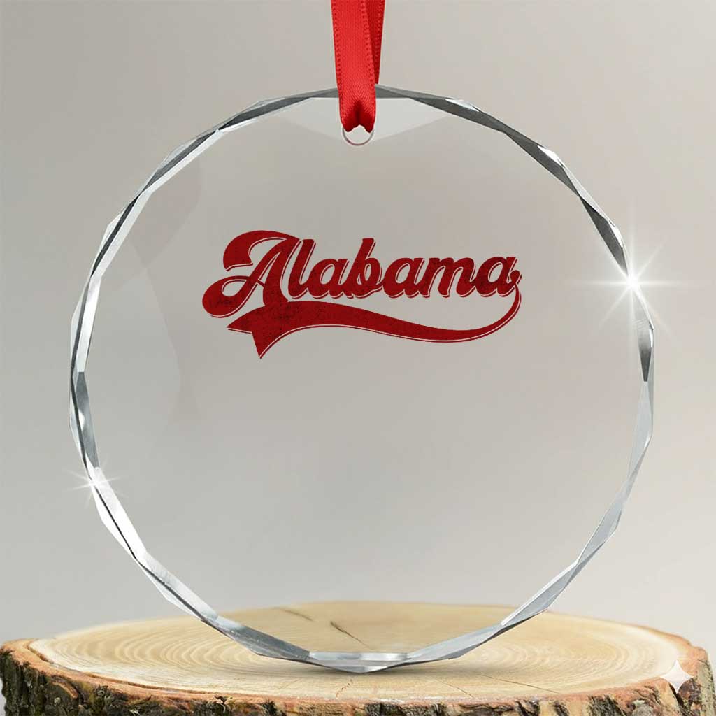Alabama Fan Crystal Glass Ornament Vintage City Athletic Sports Game Day TS10 Transparent Glass 3'' Circle Print Your Wear