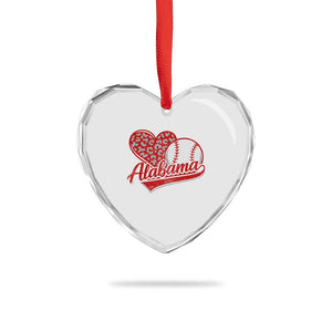 Alabama Fan Heart Crystal Glass Ornament AL Baseball Heart Graphic Sports Style 80s 90s TS10 Print Your Wear