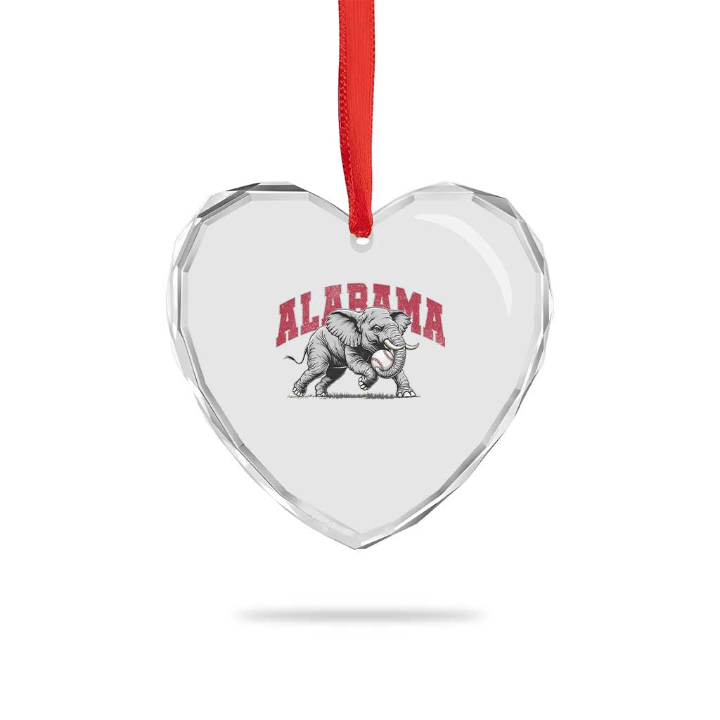 Alabama Fan Heart Crystal Glass Ornament Baseball Bama Mascot Game Day TS10 Print Your Wear