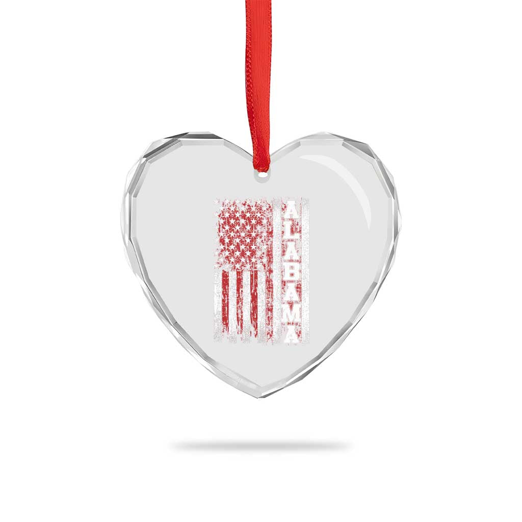 Alabama Fan Heart Crystal Glass Ornament Classic Retro City USA Flag Patriotic American TS10 Print Your Wear