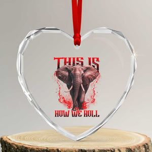 Alabama Fan Heart Crystal Glass Ornament This Is How We Roll Bama Mascot Game Day TS10 Transparent Glass 3'' Heart Print Your Wear