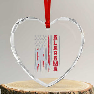 Alabama Fan Heart Crystal Glass Ornament Vintage Bama Baseball Lovers American Flag AL State TS10 Transparent Glass 3'' Heart Print Your Wear
