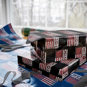 Alabama Fan Wrapping Paper Roll Classic Retro City USA Flag Patriotic American TS10 Black Print Your Wear