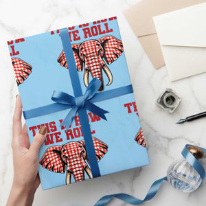 Alabama Fan Wrapping Paper Roll This Is How We Roll Elephant Bama Mascot Game Day TS10 Light Blue Print Your Wear