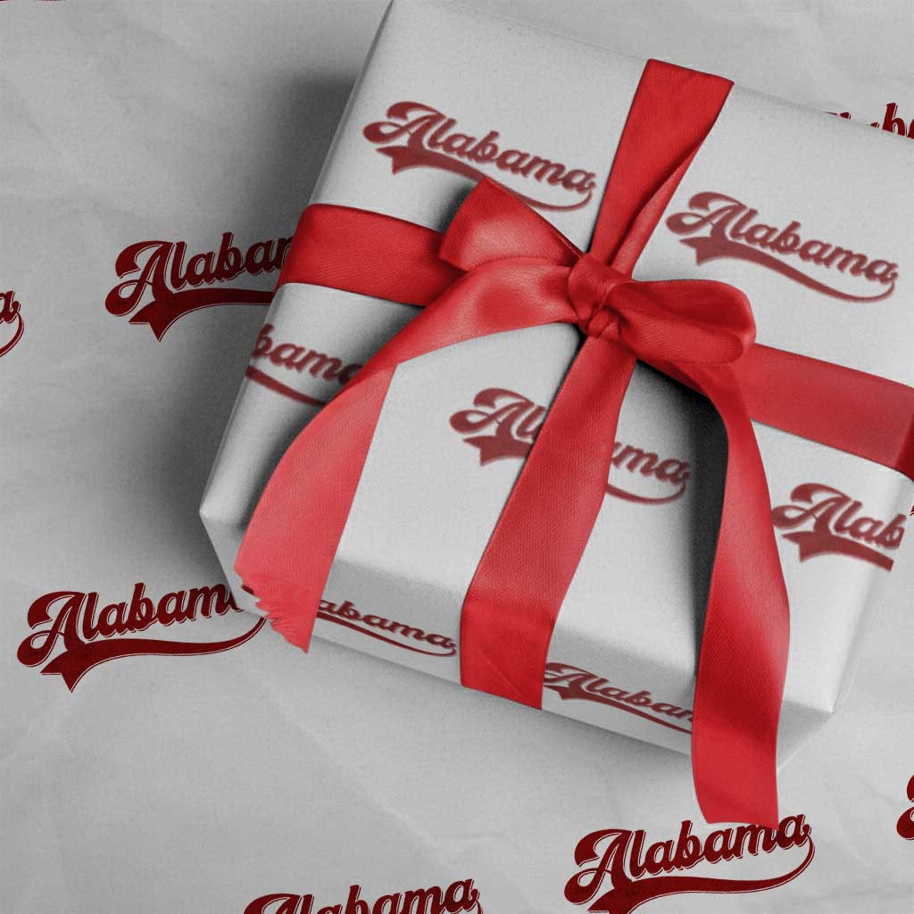 Alabama Fan Wrapping Paper Roll Vintage City Athletic Sports Game Day TS10 White Print Your Wear