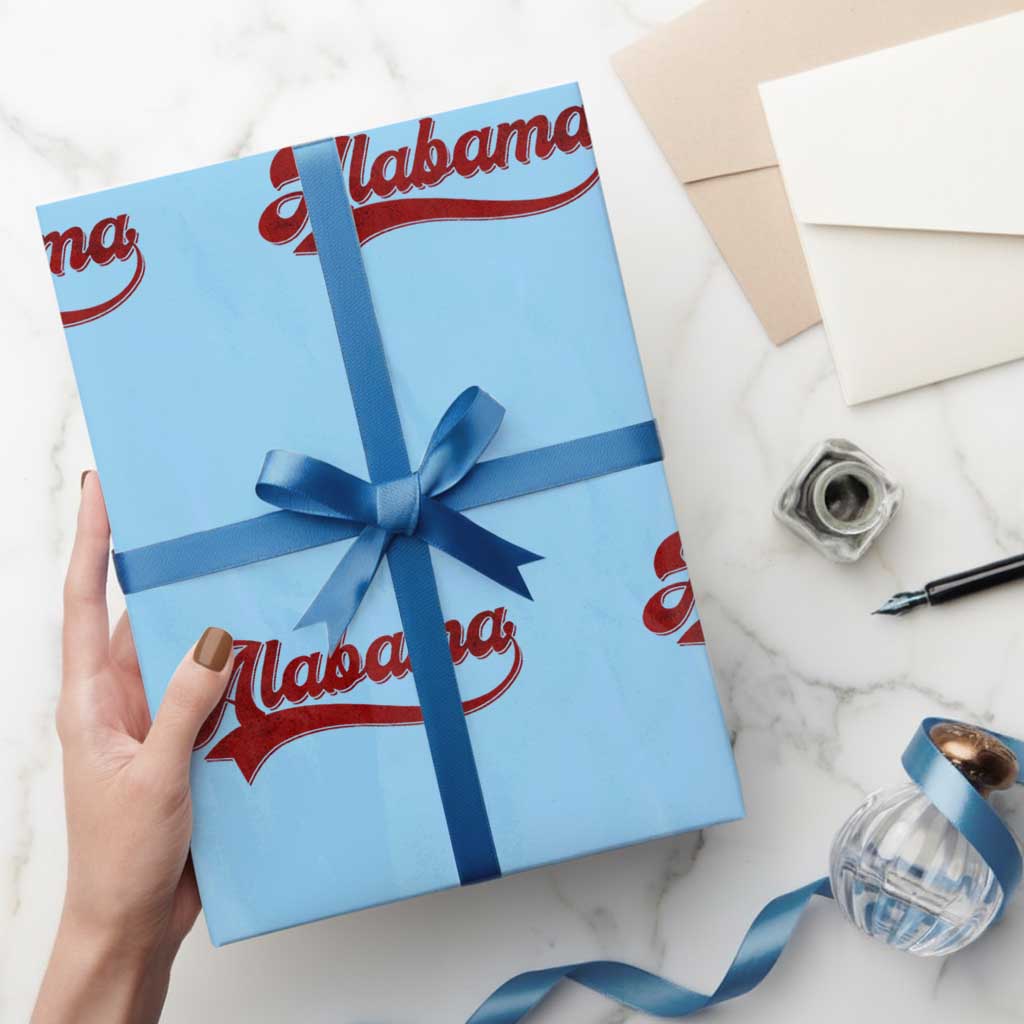 Alabama Fan Wrapping Paper Roll Vintage City Athletic Sports Game Day TS10 Light Blue Print Your Wear