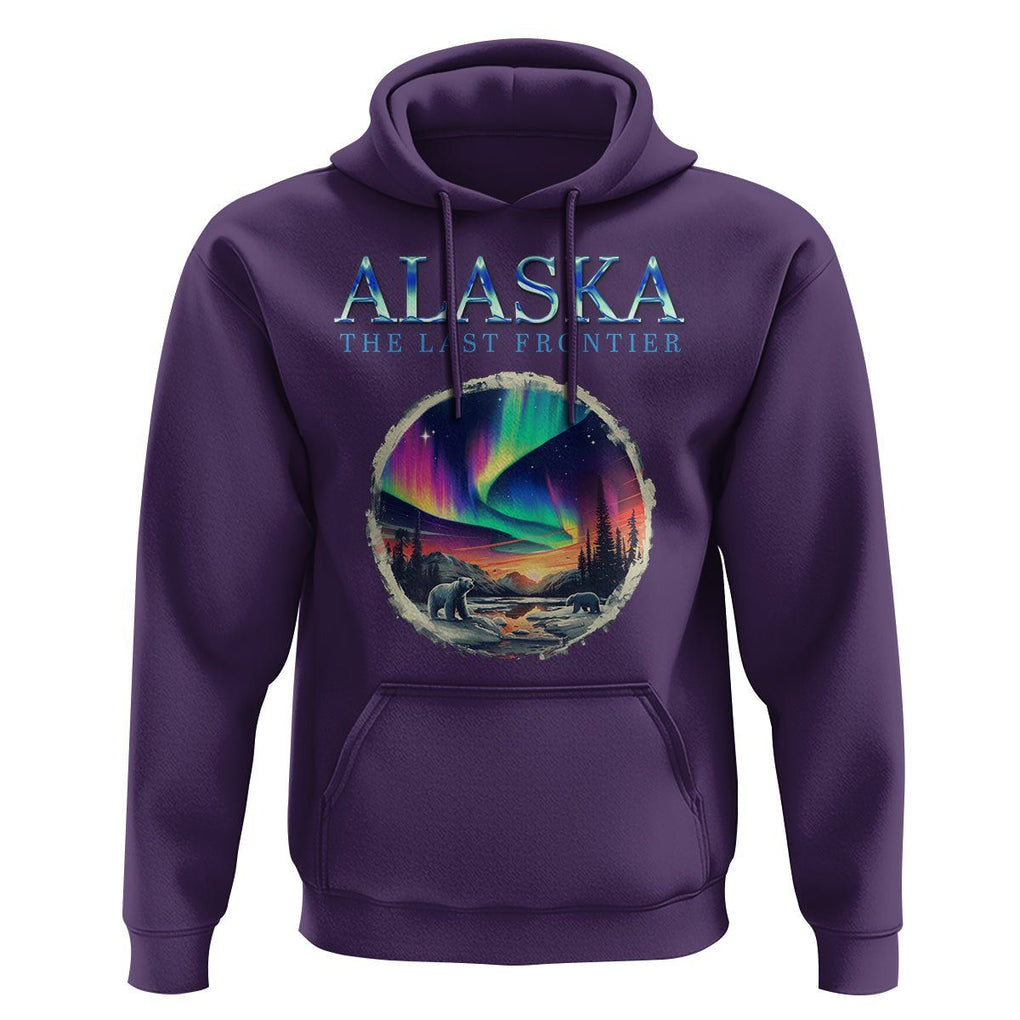 Alaska Aurora Hoodie The Last Frontier Polar Bear TS09 Purple Print Your Wear
