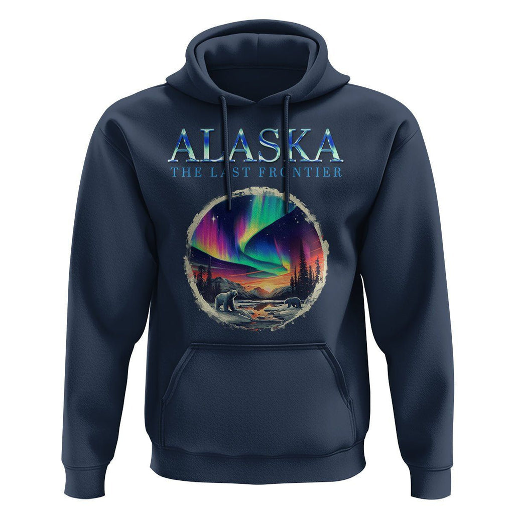 Alaska Aurora Hoodie The Last Frontier Polar Bear TS09 Navy Print Your Wear