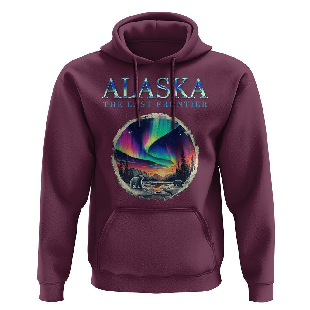 Alaska Aurora Hoodie The Last Frontier Polar Bear TS09 Maroon Print Your Wear