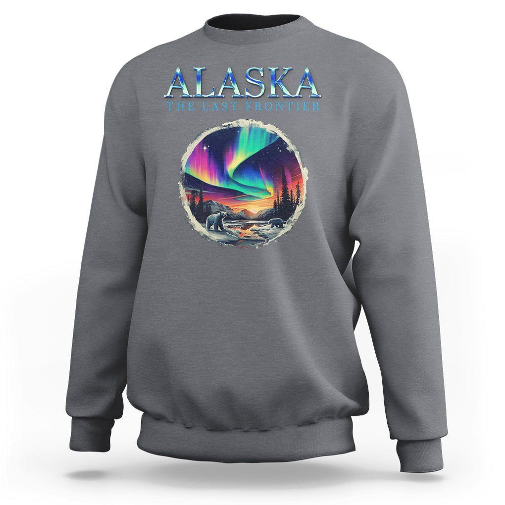Alaska Aurora Sweatshirt The Last Frontier Polar Bear TS09 Charcoal Print Your Wear
