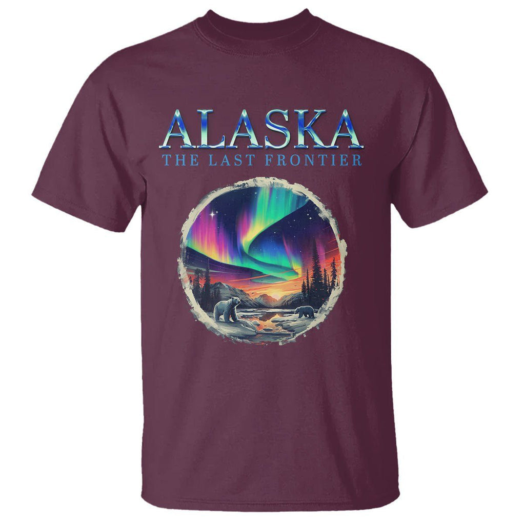 Alaska Aurora T Shirt The Last Frontier Polar Bear TS09 Maroon Print Your Wear