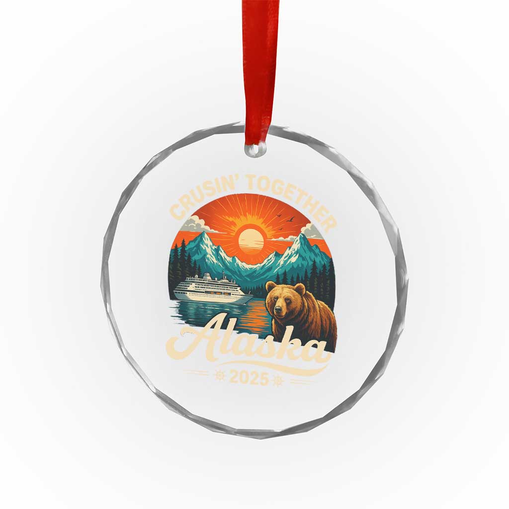 Alaska Cruise Crystal Glass Ornament Retro Alaskan Cruisin Together Matching Family Cruise TS10 Print Your Wear