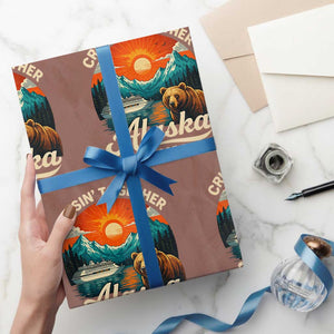 Alaska Cruise Wrapping Paper Roll Retro Alaskan Cruisin Together Matching Family Cruise TS10 Mocha Print Your Wear