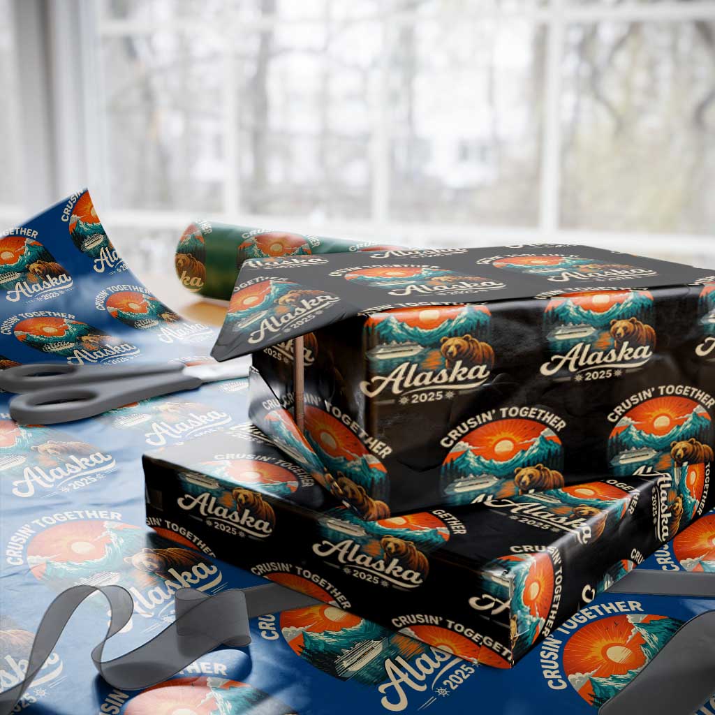 Alaska Cruise Wrapping Paper Roll Retro Alaskan Cruisin Together Matching Family Cruise TS10 Black Print Your Wear