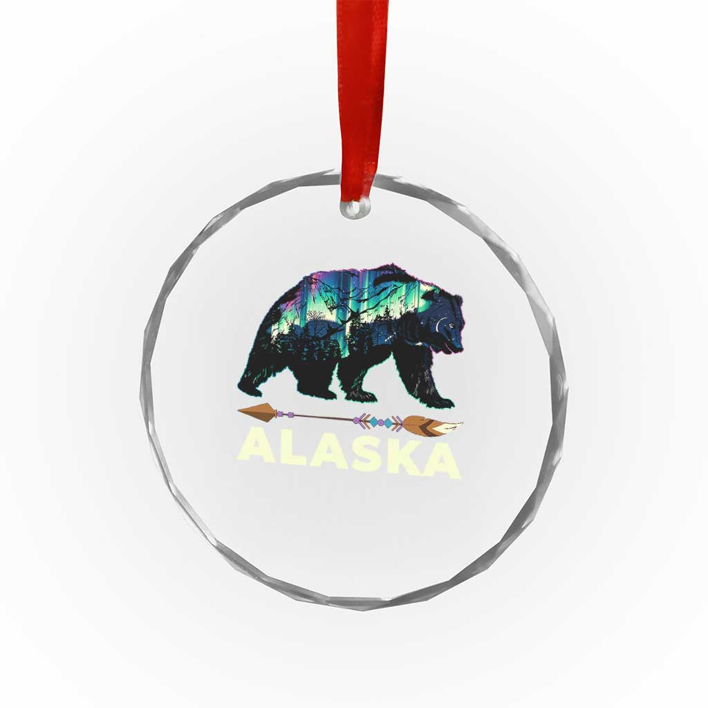 Alaska Crystal Glass Ornament Alaskan Night Sky Northern Lights Aurora Bear TS10 Print Your Wear