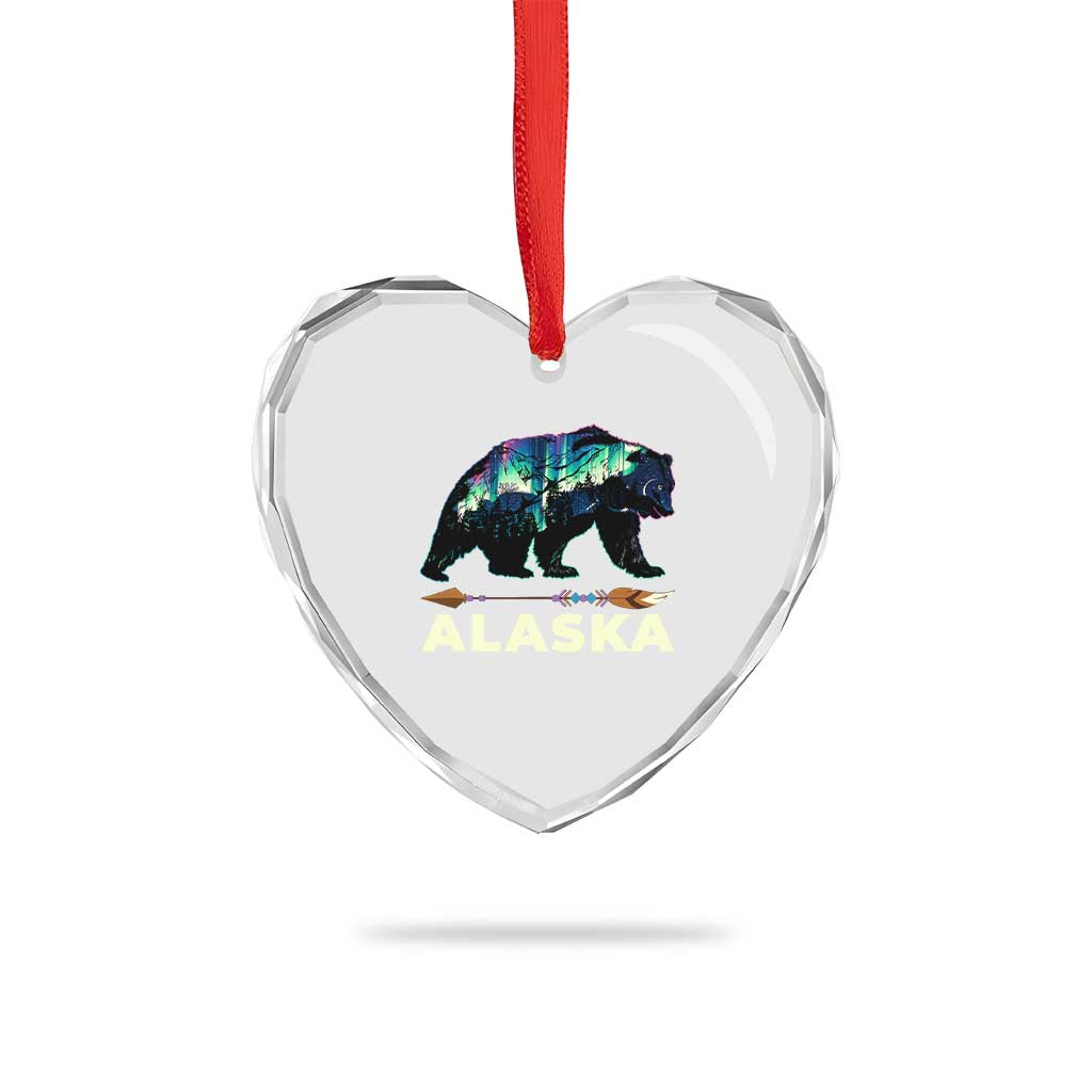Alaska Heart Crystal Glass Ornament Alaskan Night Sky Northern Lights Aurora Bear TS10 Print Your Wear