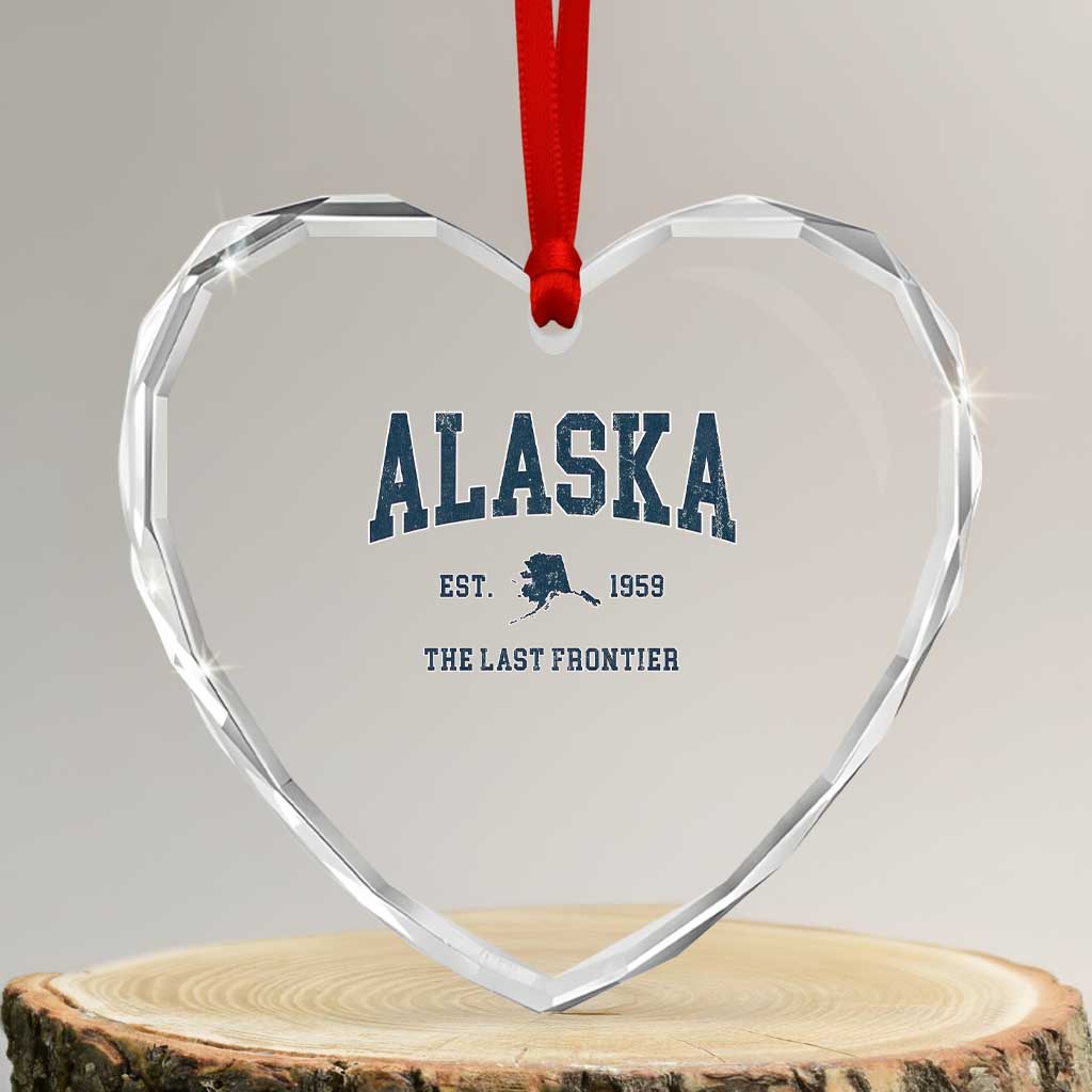 Alaska Heart Crystal Glass Ornament Vintage Sports Design The Last Frontier Souvenirs TS10 Transparent Glass 3'' Heart Print Your Wear