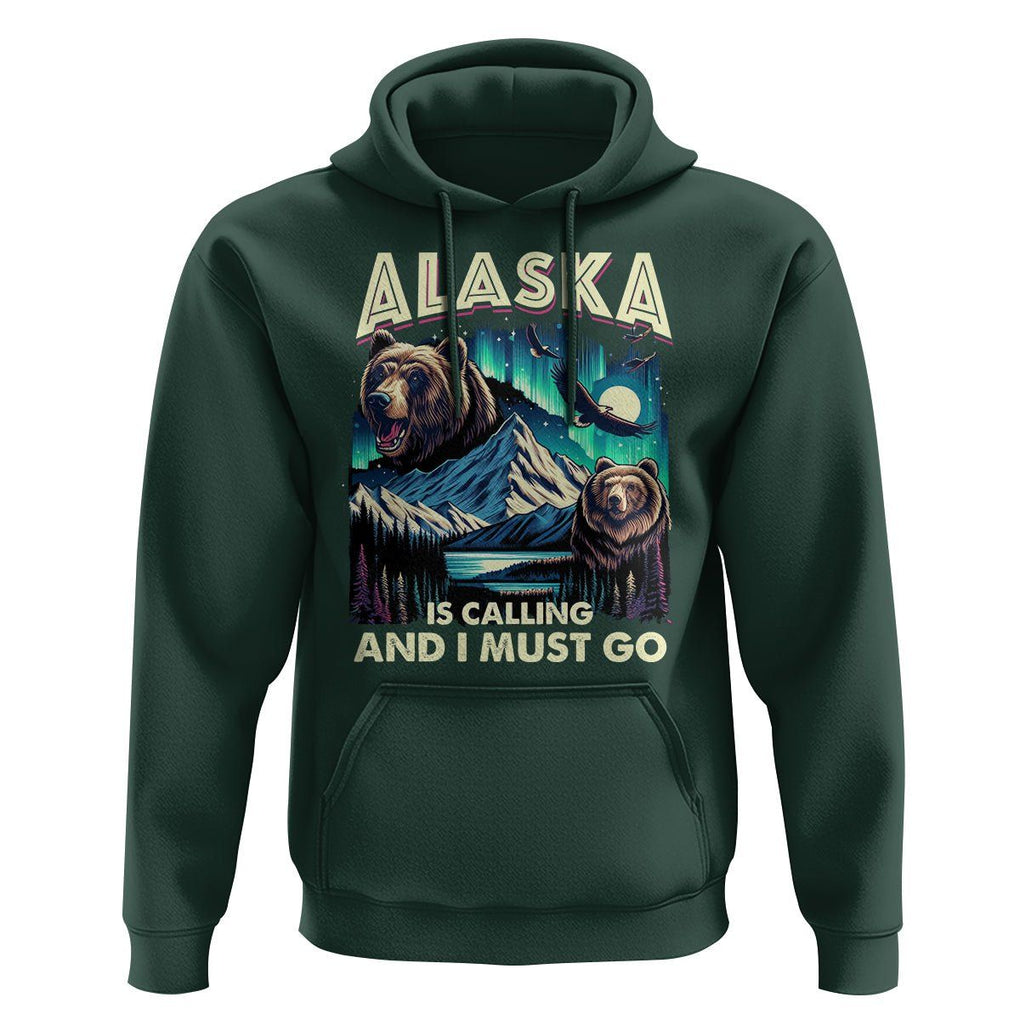 Alaska Is Calling And I Must Go Aurora Beer Home Hoodie TS09 Dark Forest Green Print Your Wear