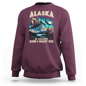 Alaska Is Calling And I Must Go Aurora Beer Home Sweatshirt TS09 Maroon Print Your Wear