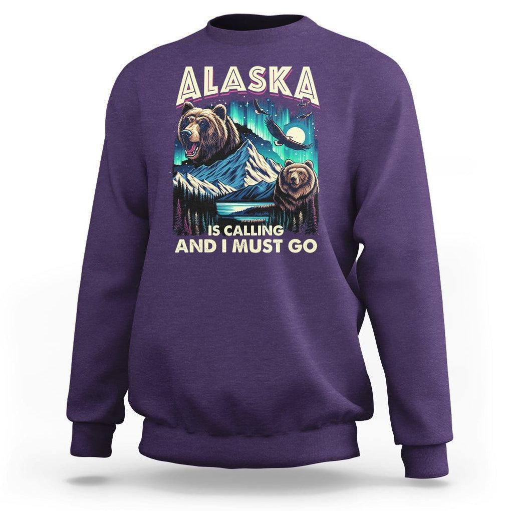 Alaska Is Calling And I Must Go Aurora Beer Home Sweatshirt TS09 Purple Print Your Wear