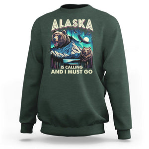 Alaska Is Calling And I Must Go Aurora Beer Home Sweatshirt TS09 Dark Forest Green Print Your Wear