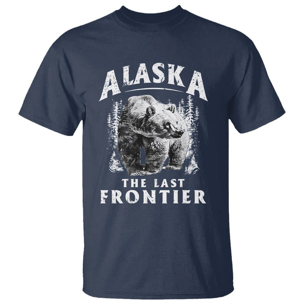 Alaska T Shirt The Last Frontier Vintage Bear Home TS09 Navy Print Your Wear