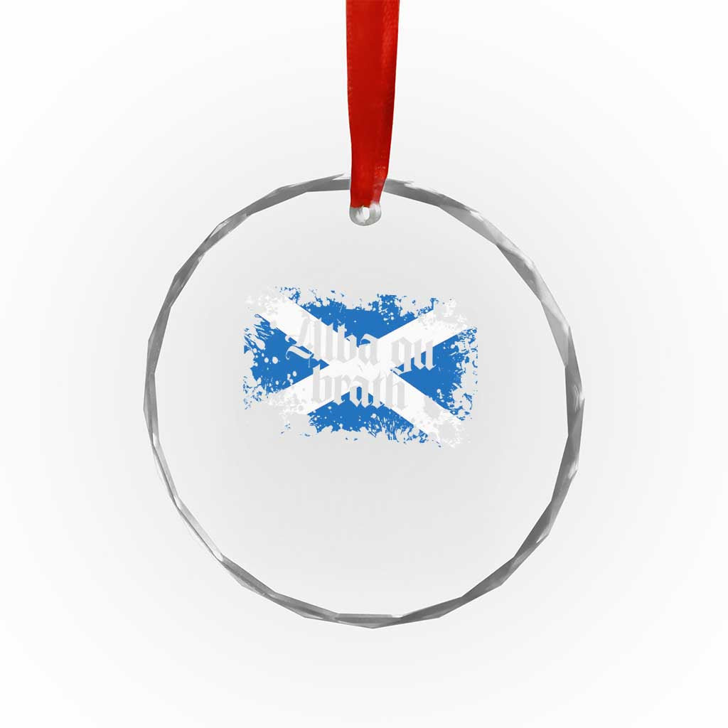 Alba Gu Brath Crystal Glass Ornament Vintage Scottish Scotland Flag Saltire TS11 Print Your Wear