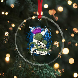 Alba Gu Brath Crystal Glass Ornament Vintage Thistle Flower Scottish Scotland Flag Saltire TS11 Print Your Wear