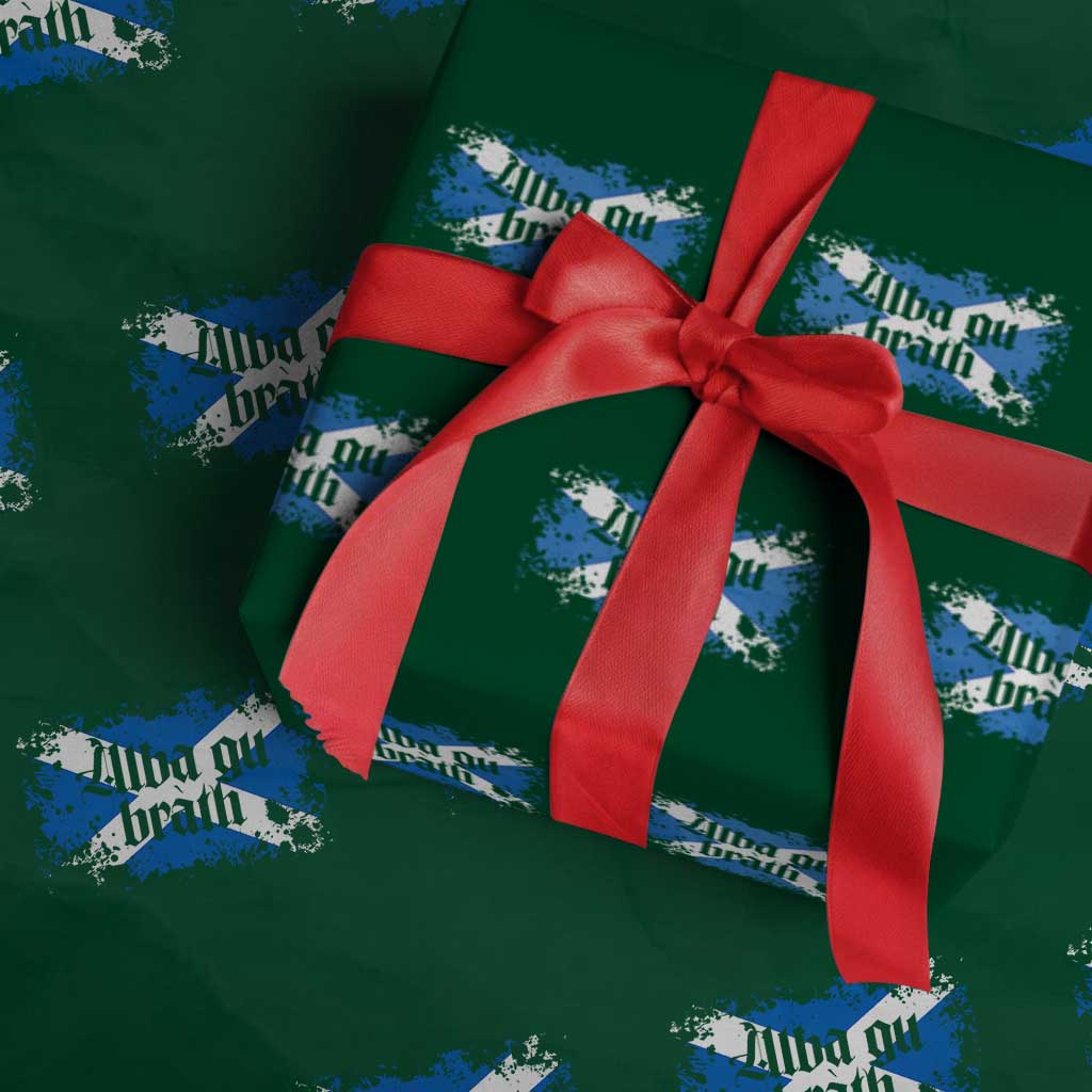 Alba Gu Brath Wrapping Paper Roll Vintage Scottish Scotland Flag Saltire TS11 Green Print Your Wear