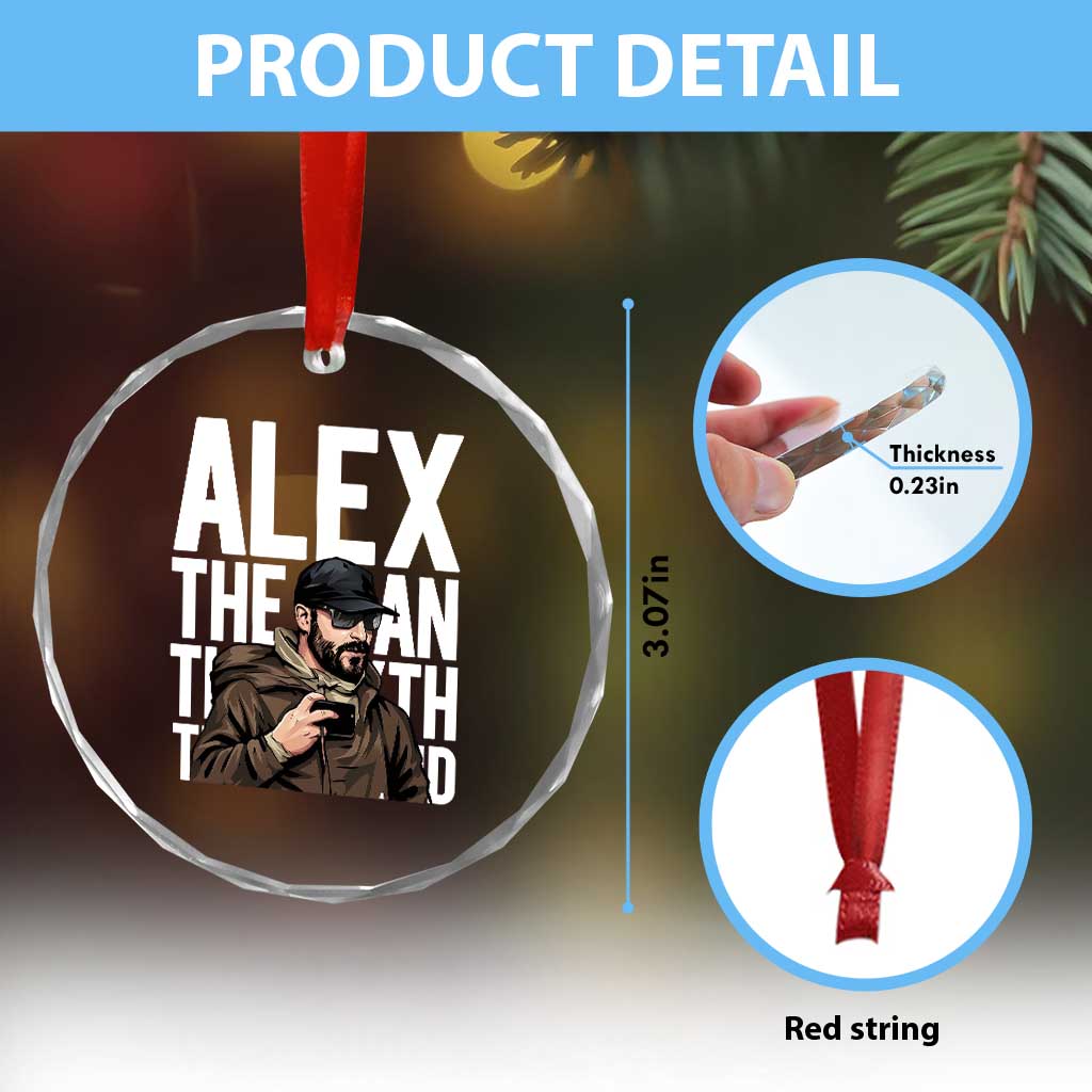 Alex Pretti Crystal Glass Ornament Alex The Man The Myth The Legend Vintage Gift TS12 Print Your Wear