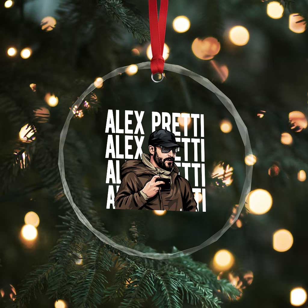 Alex Pretti Crystal Glass Ornament Minneapolis Hero Nurse Community Support Gift TS12 Print Your Wear