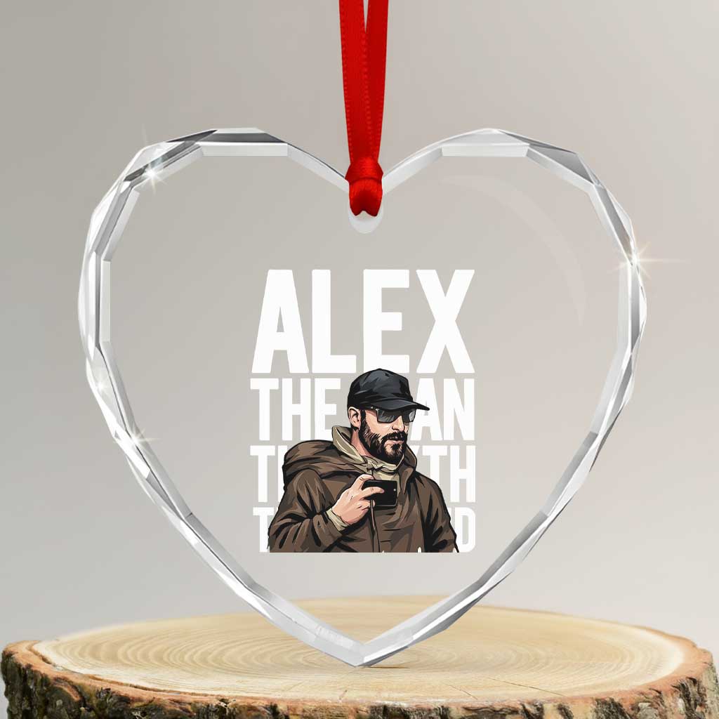 Alex Pretti Heart Crystal Glass Ornament Alex The Man The Myth The Legend Vintage Gift TS12 Transparent Glass 3'' Heart Print Your Wear